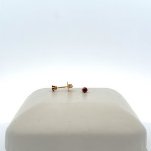 Gold Plated Garnet Stud Earrings