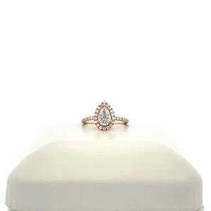 Lady's 14k Yellow Gold Engagement Ring with Pear Center - ECO-BRILLIANCE