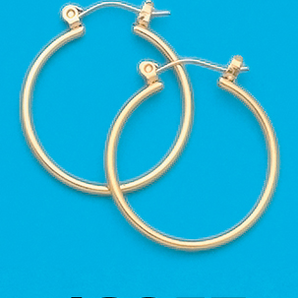 Gold Plated 7/8 Hoop Earrings