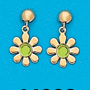 Gold Plated August Daisy Dangling Earrings