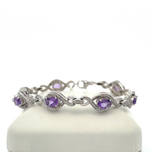 Sterling Silver Amethyst Bracelet