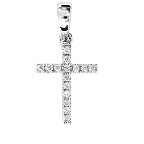 14K White Gold Diamond Pendant