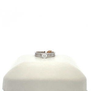 14k White Gold Engagement Ring with Round Center