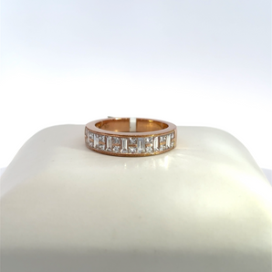 14KT Rose Gold Baguette and Princess Cut Diamond Band