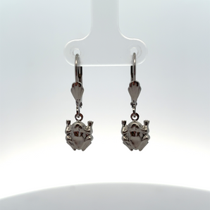 Sterling Silver Leverback Frog Earrings