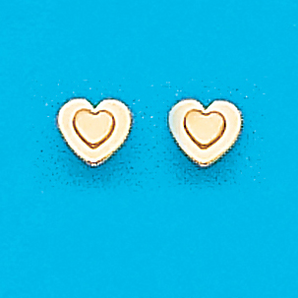 Gold Plated Heart Stud Earrings