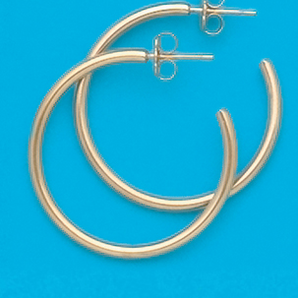 Gold Plated 1Post Hoop Earrings