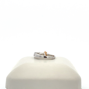 14k White Gold Engagement Ring with Cubic Zirconia Round Center