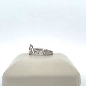 Ladies 14k White Gold Engagement Ring with Cubic Zirconia Pear Center