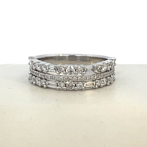 14K White Fashion Ring CTW: .88
