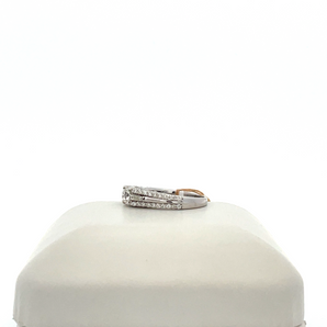 14k White Gold Engagement Ring with Round Center and Baguette Accents