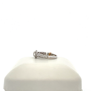 14k White Gold Engagement Ring with Round Center and Halo