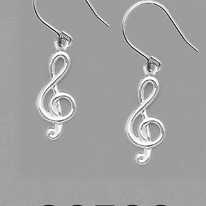 Sterling Silver Fishhook Treble Dangling Earrings