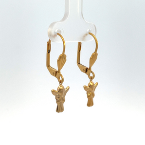Gold Plated Angel Leverback Drop Earrings