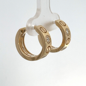 14K Yellow Gold Diamond Hoop Earrings  CTW: .36