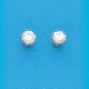 Gold Plated 4MM White CZ Stud Earrings
