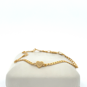 14k Yellow Gold Heart Bracelet