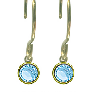 Gold Plated March Crystal Drop Earrings