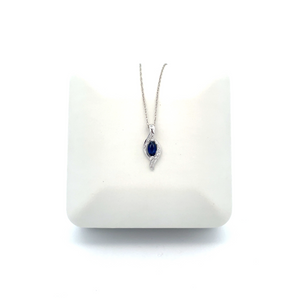 14k White Gold Sapphire Necklace