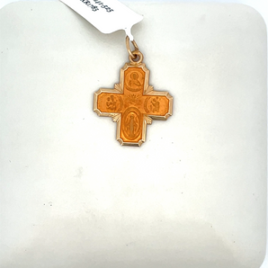 14k Yellow Gold Saint Charm