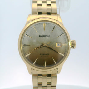 Gents Seiko Presage Cocktail Time Stainless Steel Gold Plated Automatic Gold Ombre' Dial U.S. SE