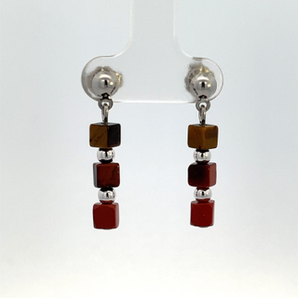 Sterling Silver Multi Block Dangling Earrings