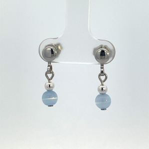 Sterling Silver 1/2B Optic Blue Dangling Earrings
