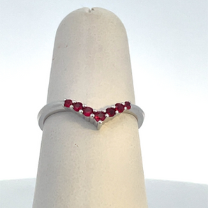 14K White Ruby Ring  TGW: .25