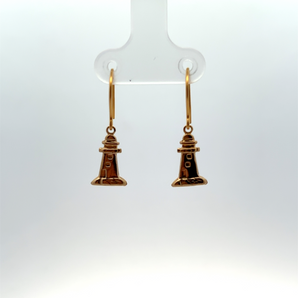 Gold Plated Lighthouse Dangling Earrings