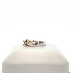 14k White and Yellow Gold Engagement Ring with Round Center