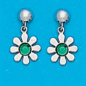 Sterling Silver May Flower Dangling Earrings