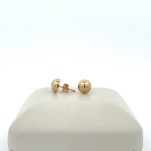 14k Yellow Gold Button Earrings
