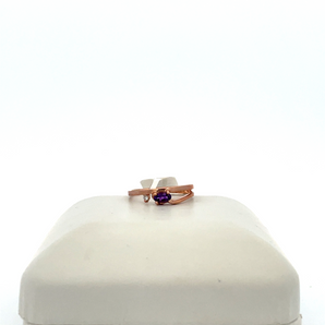 10k Rose Gold Birthstone Ring - Amethyst