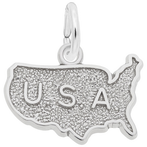 Sterling Silver U.S.A Map Charm