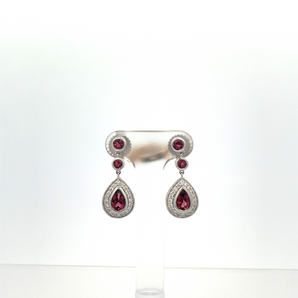 Pink Tourmaline 14 White Gold Karat Earring