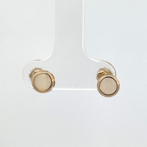 14K Yellow Gold Bezel 5MM Opal Stud Earrings