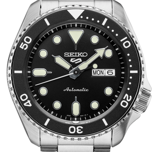 Silver SEIKO Watch with Black Dial
