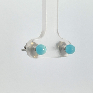 Sterling Silver 4MM Optic Aqua Stud Earrings