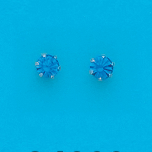 Sterling Silver 4MM September Stud Earrings