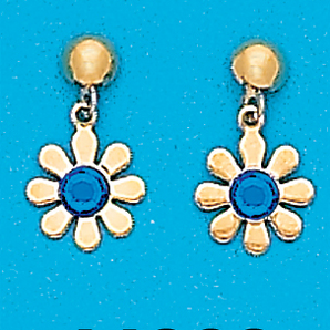 Gold Plated September Daisy Dangling Earrings