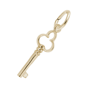 Gold Plated Antique Trefoil Key Accent Charm