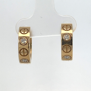 14K Yellow Gold Diamond Hoop Earrings  CTW: .36