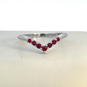 14K White Ruby Ring  TGW: .25