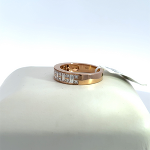 14KT Rose Gold Baguette and Princess Cut Diamond Band