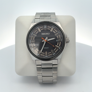 Silver SEIKO Watch with Gray Dial