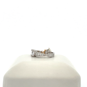 14k White Gold Engagement Ring with Cubic Zirconia Round Center