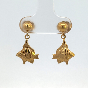 Gold Plated Dangling Fish Earrings
