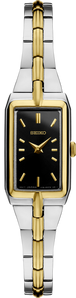 Ladies Essentials Seiko Watch, Two-Toned with Black Dial