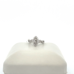 14k White Gold Engagement Ring with Marquise Mounting