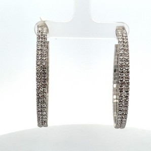 Sterling Silver Large Cubic Zirconia Hoop Earrings